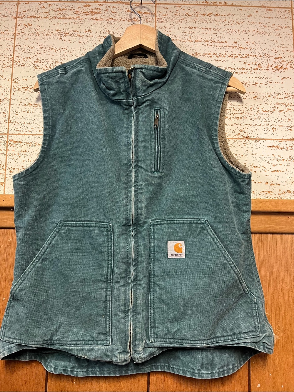 Carhartt Teal Blue Quilted Work Vest